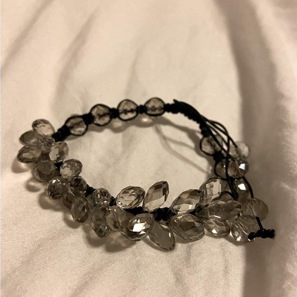 Gorgeous gray and black beaded bracelet